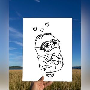 Paint Your Own Minion Canvas, Sip and Paint Canvas, Valentine’s Day Gift, Diy